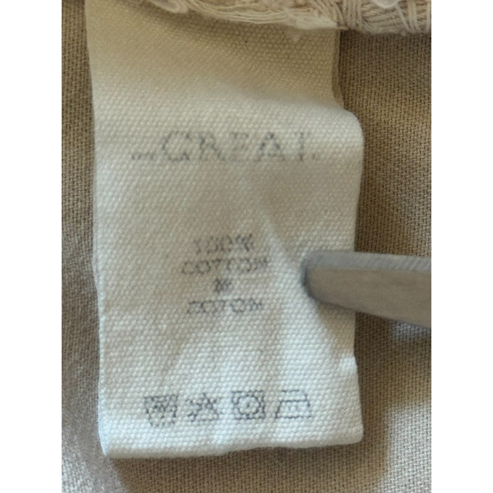 THE GREAT. Khaki Cotton High Rise Cropped Straight Leg Chino Pants Size 28 USA - Picture 3 of 4